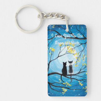 I Love You To The Moon and Back Cat Keychain