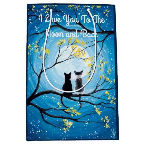 I Love You To The Moon and Back Cat Medium Gift Bag