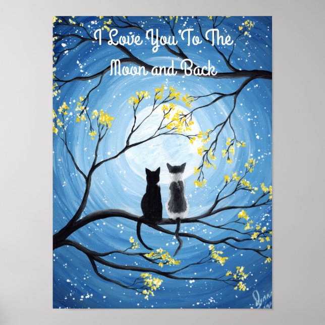 I Love You To The Moon and Back Cat Poster (Front)