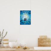 I Love You To The Moon and Back Cat Poster (Kitchen)