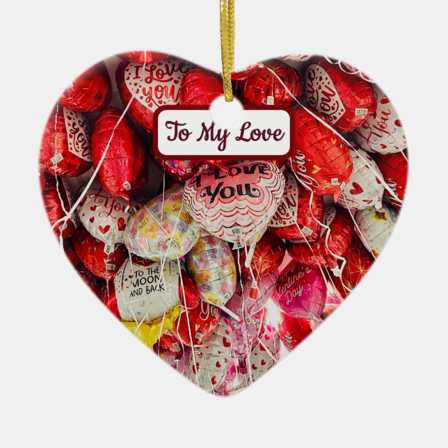 I Love You To The Moon And Back Ceramic Ornament (Front)