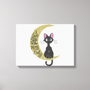 I love you to the moon and back - Choose back colo Canvas Print