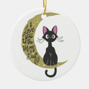 I love you to the moon and back - Choose back colo Ceramic Ornament