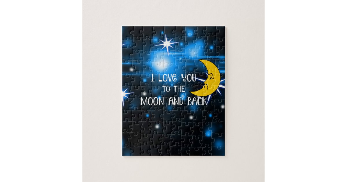 I Love You To The Moon And Back Colorful Design Jigsaw