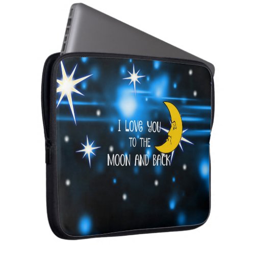 I Love You to the Moon and Back colorful design Laptop Sleeve