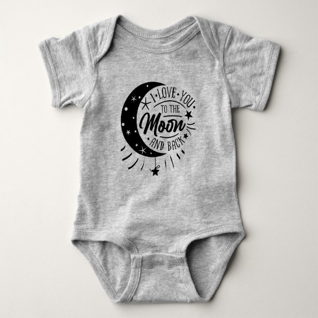 I Love You To The Moon And Back - Cute Newborn Baby Bodysuit (Front)