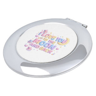I Love You to the Moon and Back – Cute Pastel Tedd Compact Mirror