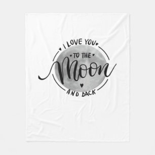 I Love You To The Moon And Back Elegant Heartfelt  Fleece Blanket
