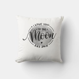 I Love You To The Moon And Back Elegant Heartfelt Throw Pillow