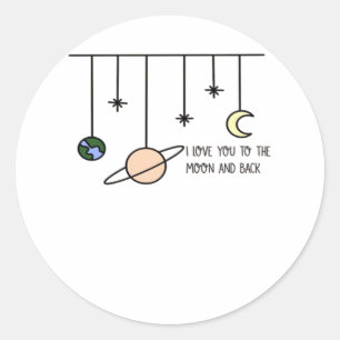 I Love You To The Moon And Back Elegant Minimal St Classic Round Sticker