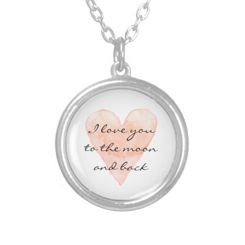 I love you to the moon and back heart necklace