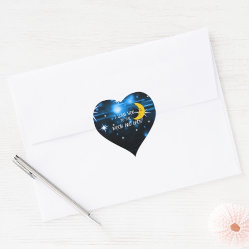 I Love You to the Moon and Back Heart Sticker