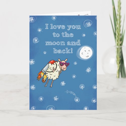 I love you to the moon and back holiday card