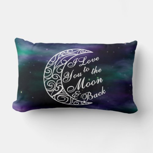 I Love You To The Moon and Back Home Decor Lumbar Pillow