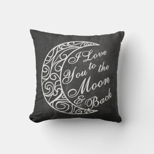 I Love You To The Moon and Back Home Decor Throw Pillow