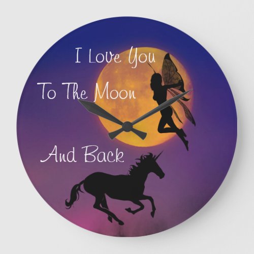I Love You To The Moon And Back Large Clock