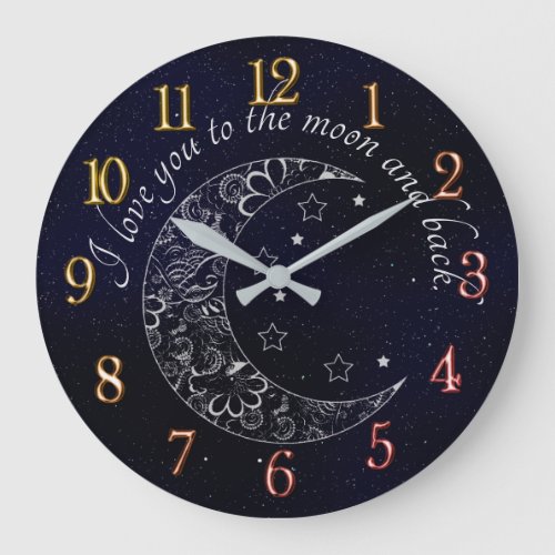 I Love You To The Moon and Back Large Clock