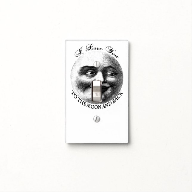 I love you to the moon and back light switch cover (In Situ)