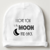 i love you to the moon and back love baby beanie