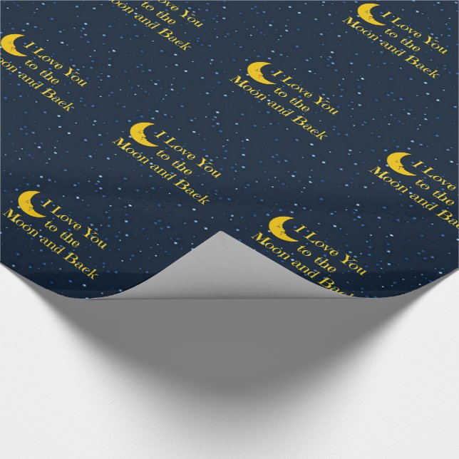I Love You to the Moon and Back, Man in the Moon Wrapping Paper (Corner)