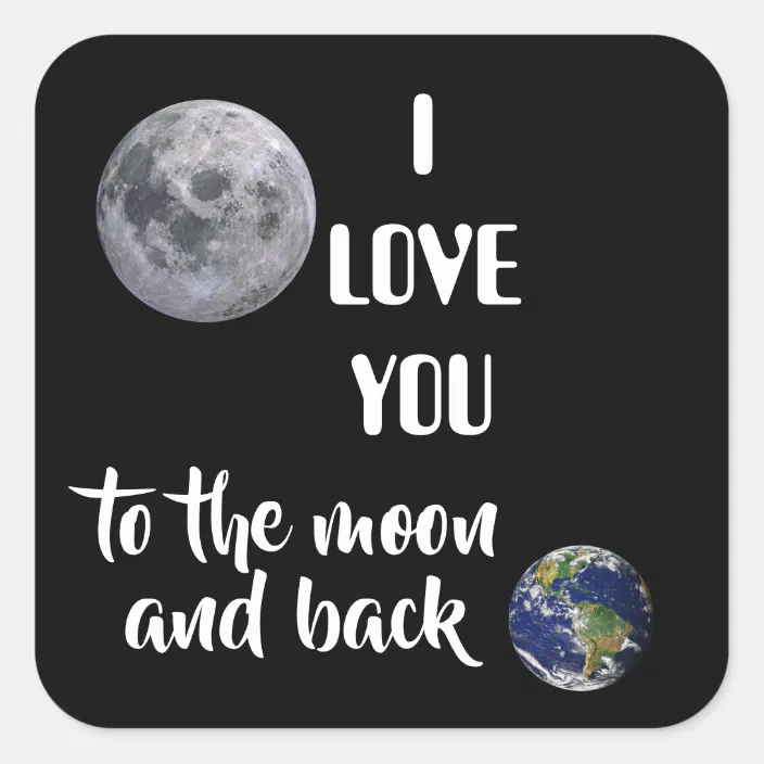 I Love You To The Moon And Back Moon Earth Zfj Square Sticker Zazzle Com