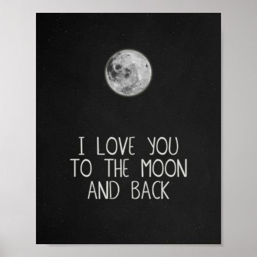 I Love You to the Moon and Back Moon Poster Art