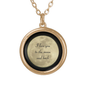 I love you to the moon and back necklace in gold