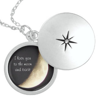 I love you to the moon and back necklace/locket sterling silver necklace