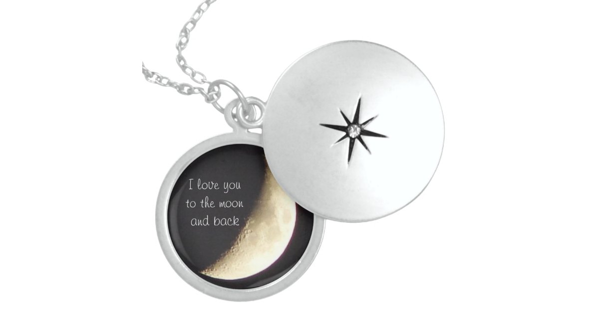 I love you to the moon and back necklace/locket sterling ...