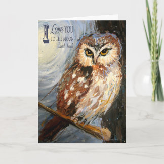 I Love You To The Moon and Back Owl Greeting Card