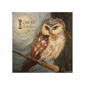 I Love You To The Moon and Back Owl Wood Wall Decor