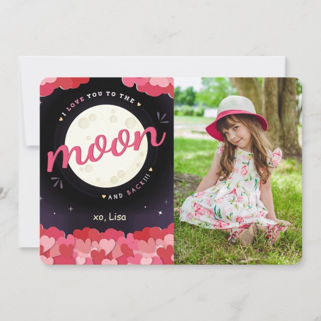 I Love You To The Moon And Back Photo Card (Front)
