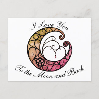 I love you to the moon and back postcard