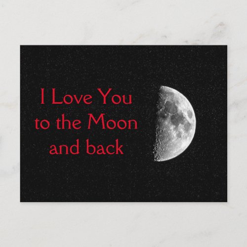 I Love You to the Moon and back _ Postcard