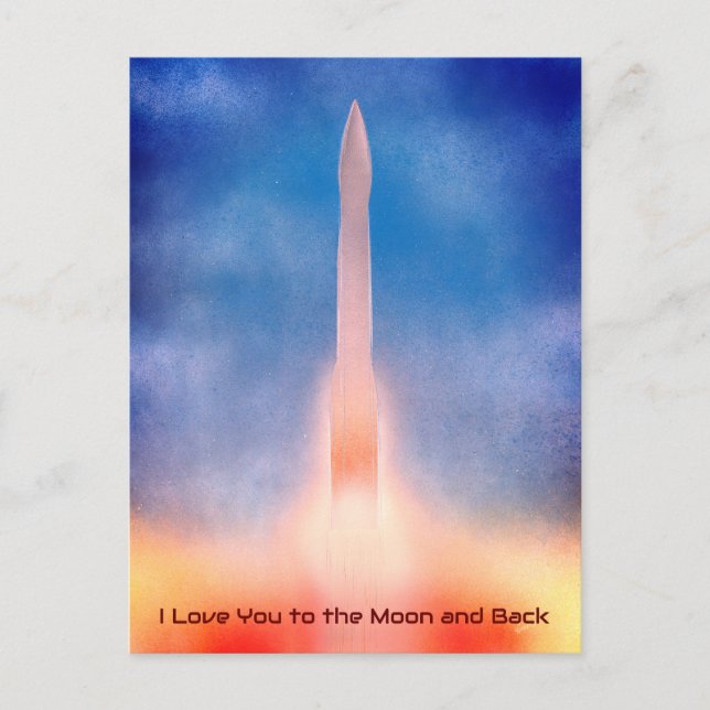 I Love You to the Moon and Back Postcard (Front)