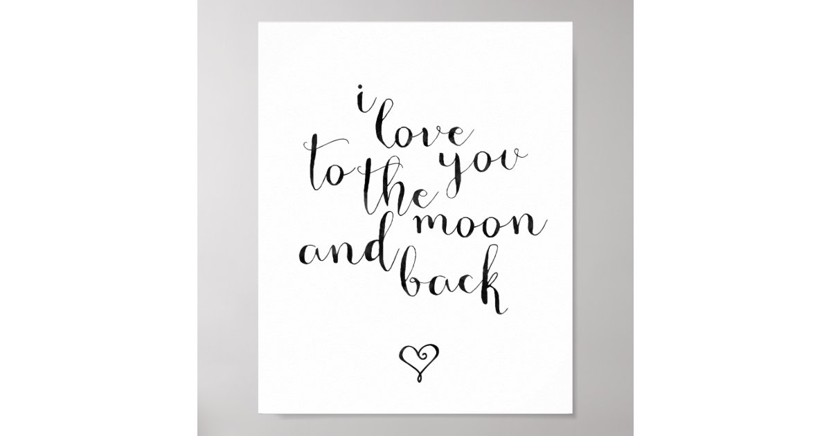 I Love You To The Moon And Back Poster | Zazzle