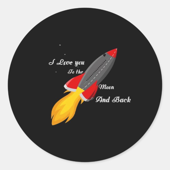 I Love You To The Moon And Back Racket Graphic Sty Classic Round Sticker (Front)