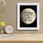 I Love You to the Moon and Back Realistic Lunar Framed Art