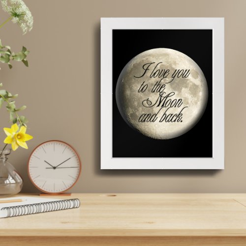 I Love You to the Moon and Back Realistic Lunar Framed Art