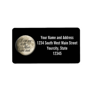 I Love You to the Moon and Back Realistic Lunar Label