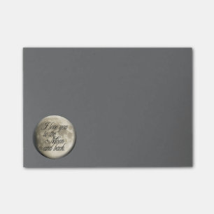 I Love You to the Moon and Back Realistic Lunar Post-it Notes