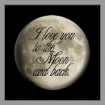 I Love You to the Moon and Back Realistic Lunar Poster
