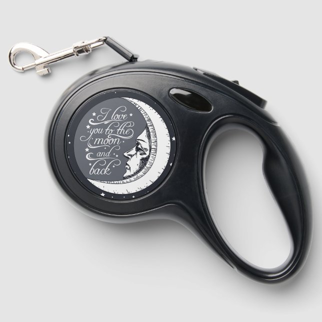 I Love You To The Moon And Back Retractable Pet Leash (Front)