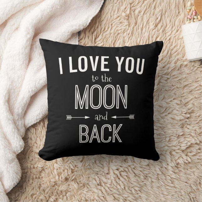 I Love You to the Moon and Back Reversible Throw Pillow (Blanket)