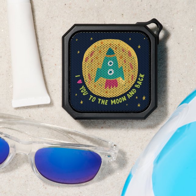 I Love You To The Moon And Back Rocketship Bluetooth Speaker (Insitu(Beach))