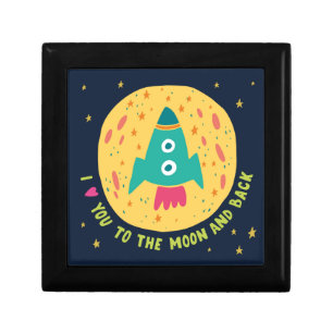 I Love You To The Moon And Back Rocketship Keepsake Box