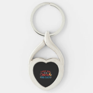 I Love You To The Moon And Back Romantic Lettering Keychain