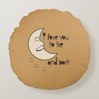 I love you to the moon and back round pillow