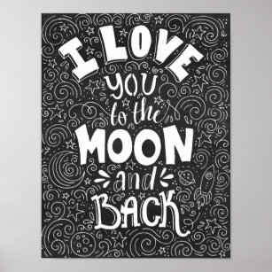 Room Thermometer Chalkboard Love You to the Moon and Back 