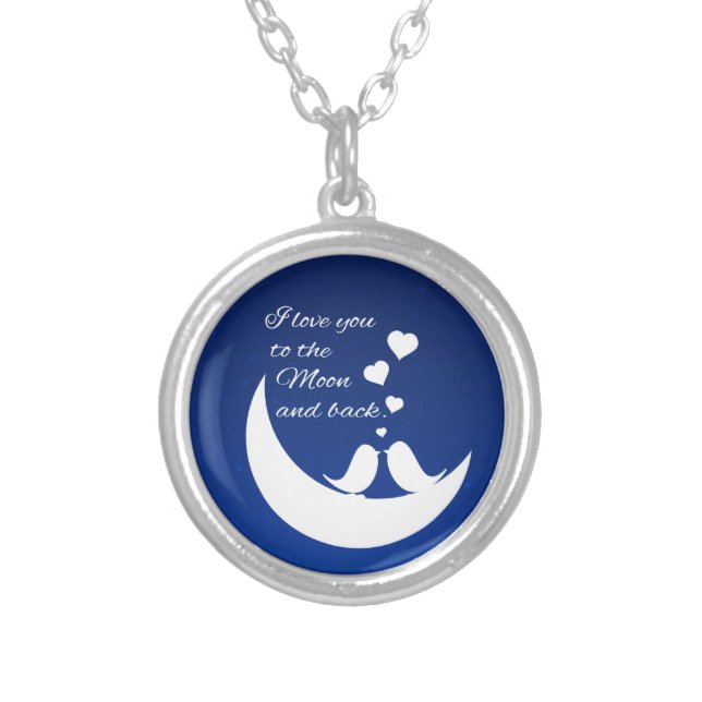 I Love You to the Moon and Back Silver Plated Necklace (Front)